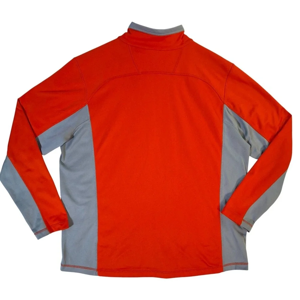 The North Face 100 Cinder 1/4 Zip Pullover Men's XL Fleece Orange Long Sleeve